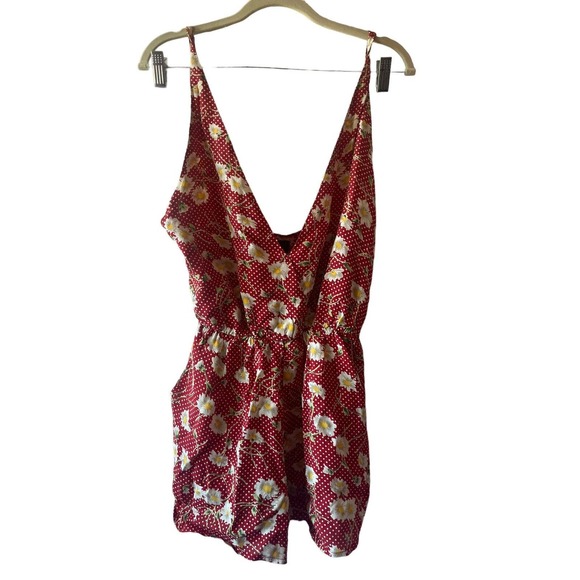 Blue Life Red Daisy Romper Size S - Picture 1 of 4